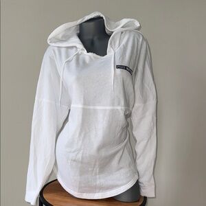Victoria’s secret Pink White Hooded Long-Sleeve sweatshirt size Large